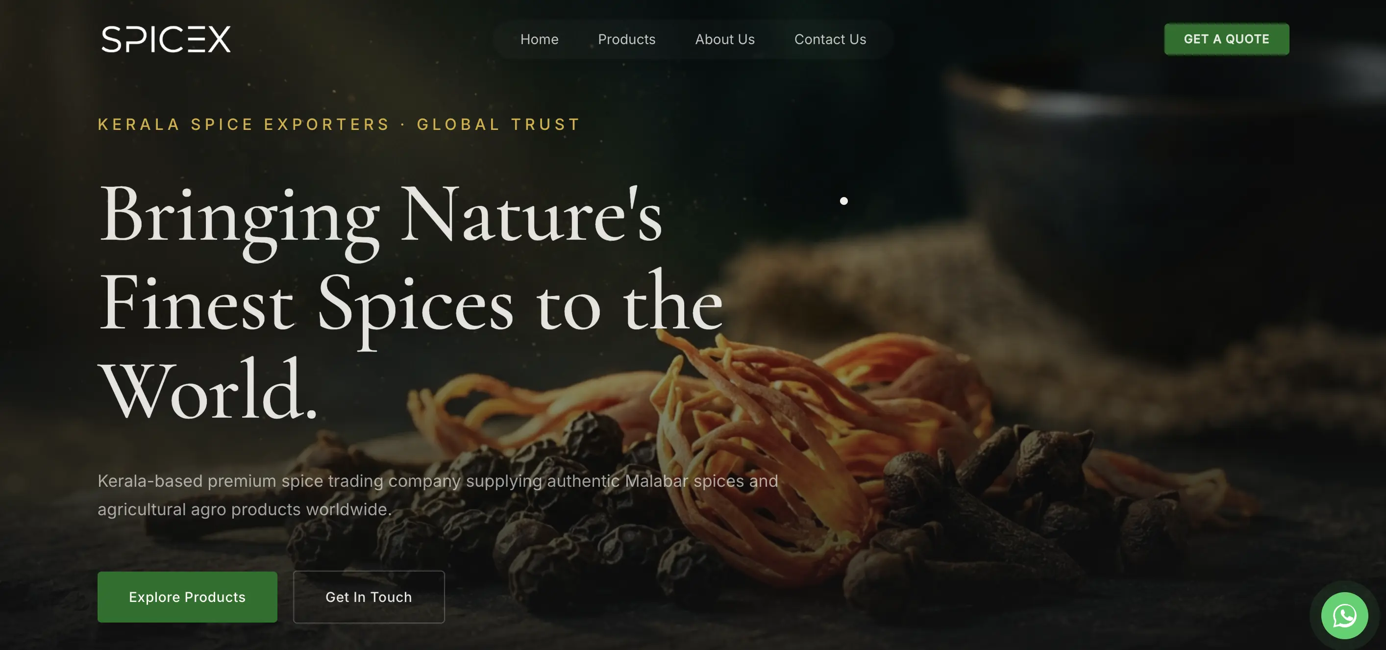 Spicex Traders website